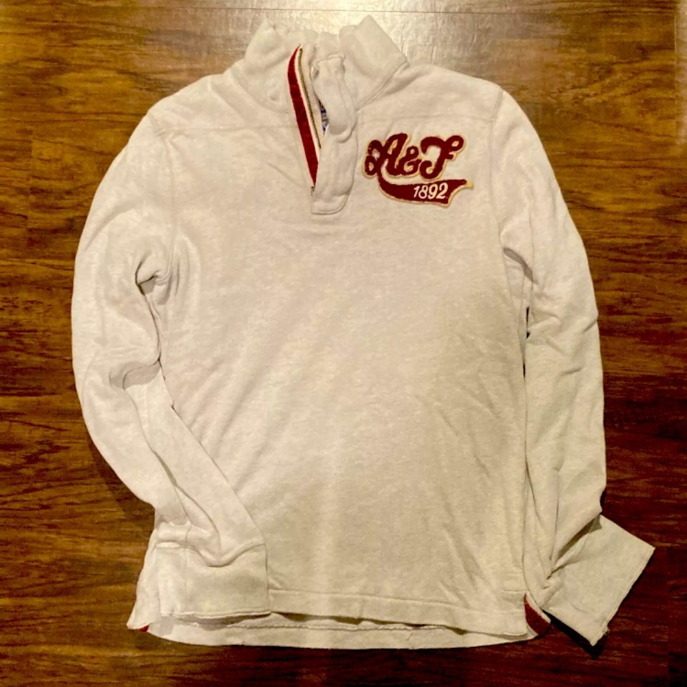 Abercrombie & Fitch Men's Long Sleeve (Small) Gray Half-Zip Sweater 1982